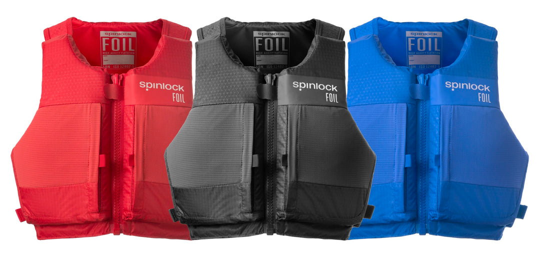 Spinlock Foil PFD 50N Buoyancy Aid in three colours, Red, Black, Blue