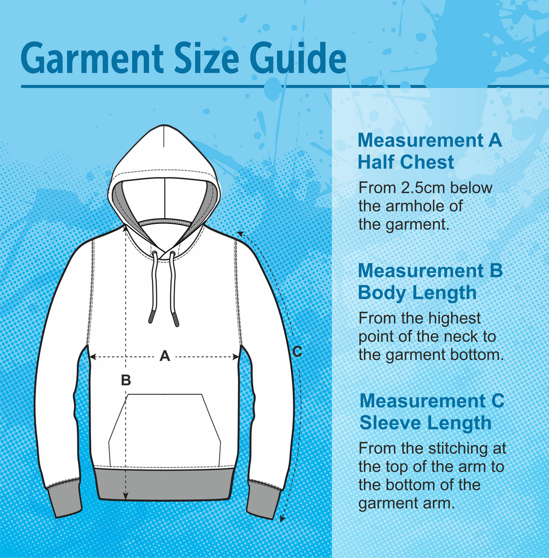 Drift Boardsports Cleethorpes Hoody Size Guide