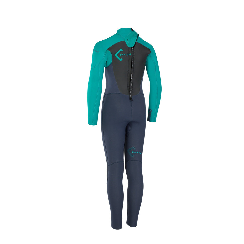 ION Capture 4/3 Semidry Children's Wetsuit in Green and Dark Blue