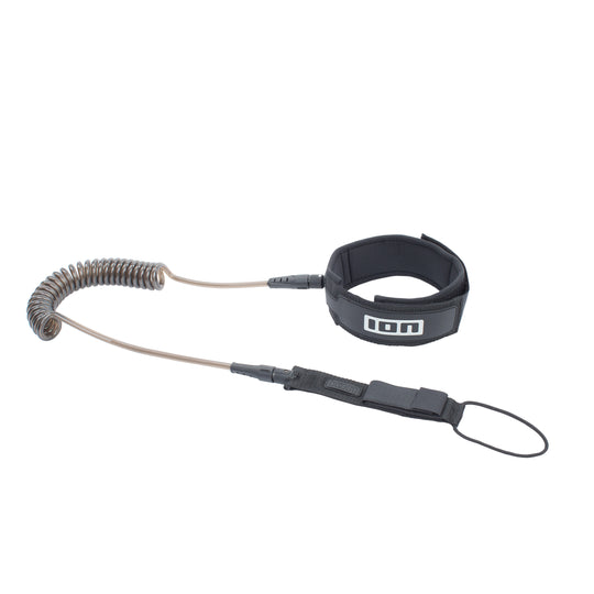 ION Coiled Leash with Kneestrap in black for SUP