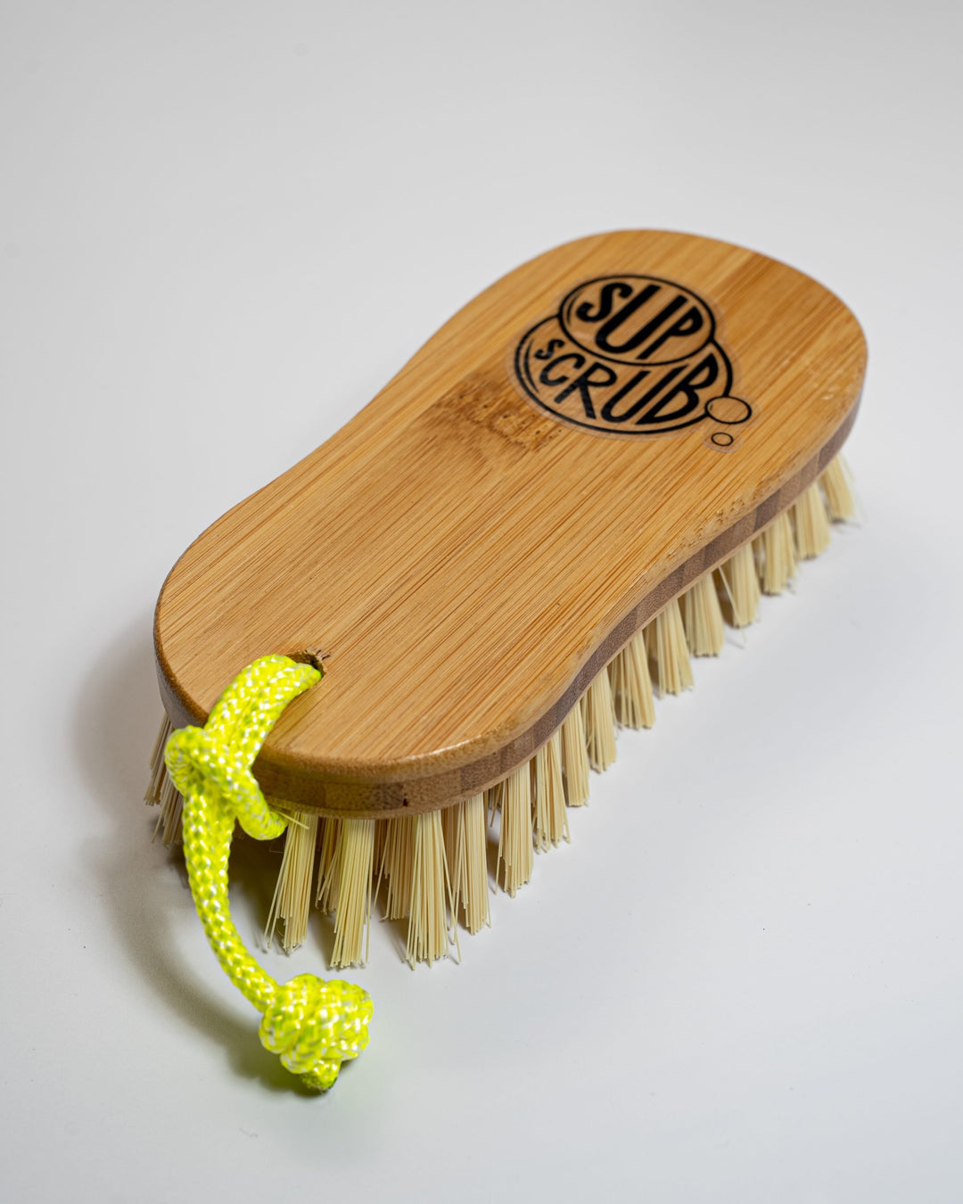 SUPscrub bamboo brush with yellow rope