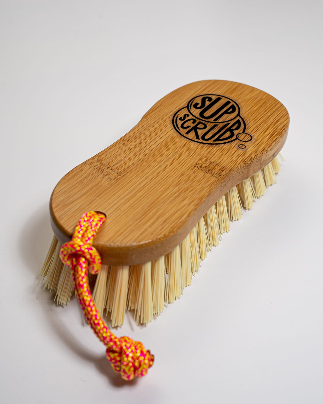 SUPscrub bamboo brush with orange rope