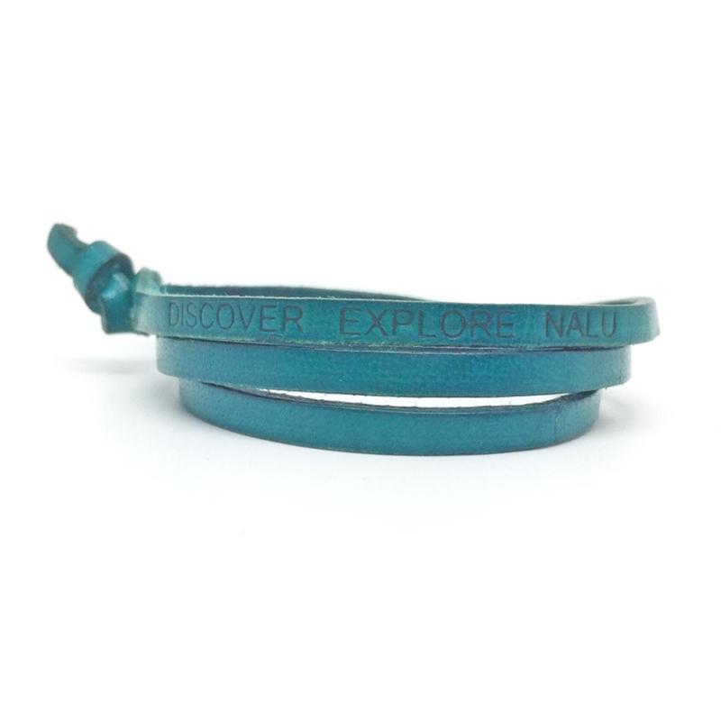 Nalu Beads Teal leather wrap